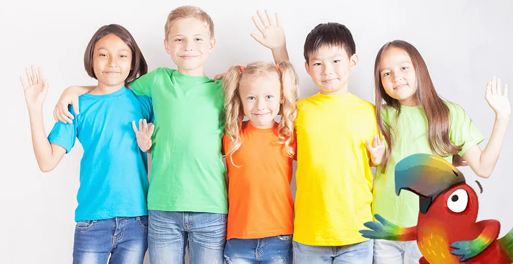 winkende Kinder